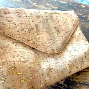 Cork and gold clutch - J Crew